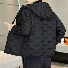 批发跨境高品质国标90白鸭绒2025冬季男士轻薄款连帽羽绒服男女光板