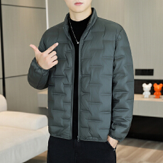 批发跨境高品质国标90白鸭绒2025冬季男女新款轻薄款立领羽绒服情侣款