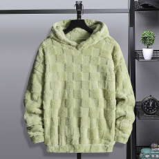 批发跨境连帽卫衣北极绒秋<b class='q'>冬</b>外套男士加绒加厚保暖毛衣休闲百搭抓绒衣