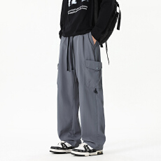 批发男士工装裤秋季2025新款美式宽松直筒裤男款秋<b class='q'>春</b>阔腿休闲裤