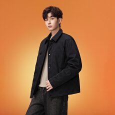 批发跨境户外运动工装翻领外套男士直播爆款衬衫领高品质90绒保暖外套