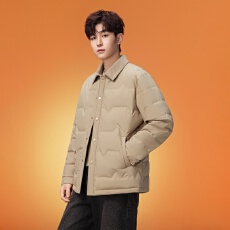 跨境冬季羽绒服男士鸭绒户外运动工装高品质衬衫领90绒保暖外套