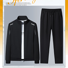 批发新品运动套装开衫卫衣拉链两件套运动服<b class='q'>中老年</b>运动套装青年跑步服