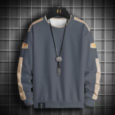 跨境潮流百搭秋冬款长袖t恤卫衣打底衫港风男士青年套头圆领上衣