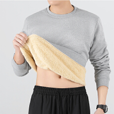 批发k睚境卫衣<b class='q'>男</b>士圆领冬季加绒保暖衬衣羊羔绒卫衣大码<b class='q'>长袖</b><b class='q'>T</b><b class='q'>恤</b>套头衫