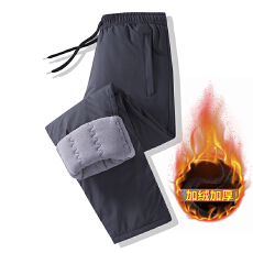 批发跨境加肥加大码羊羔绒棉裤男士加绒加厚防风裤秋冬保暖束脚<b class='q'>休闲裤</b>