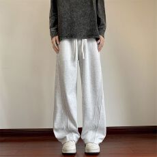 批发爆款弯刀裤卫裤2025新款秋<b class='q'>冬</b>裤子港风直筒长裤宽松休闲裤男运动裤