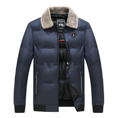 批发跨境休闲冬季时尚毛领<b class='q'>中老年</b><b class='q'>棉衣</b>外套加厚爸爸装保暖棉服翻领棉袄