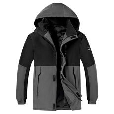 跨境男冬季新款中老年爸爸商务保暖防风拼色百搭休闲时尚棉衣外套