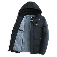 跨境男士冬季新款中老年爸爸棉衣加厚保暖可拆卸连帽休闲百搭棉服