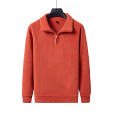 批发跨境新款<b class='q'>男士</b>春秋冬潮牌<b class='q'>休闲</b>保暖400克双面奥粒绒半拉链立领卫衣