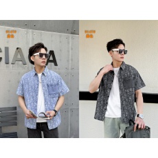 批发实体店高品质潮牌美式男士洗水牛仔短袖2026夏季新款休闲衬衫<b class='q'>外套</b>