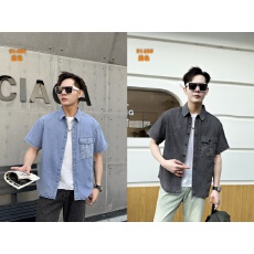 批发实体店高品质潮牌美式男士洗水牛仔短袖2026夏季新款休闲衬衫<b class='q'>外套</b>