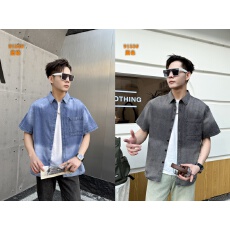 批发实体店高品质潮牌美式男士洗水牛仔短袖2026夏季新款休闲衬衫<b class='q'>外套</b>