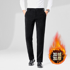 批发跨境新品灯芯绒如意腰男裤百搭直筒长裤修身商务西裤男士休闲裤