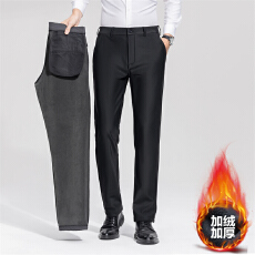 批发秋<b class='q'>冬</b>新款松紧弹力腰围经典版型垂感立体男士商务时尚如意腰休闲裤