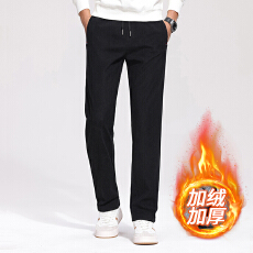 批发跨境秋<b class='q'>冬</b>新款百搭加绒休闲裤舒适简约时尚潮流男士灯芯绒运动长裤