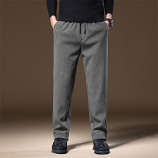 批发跨境男士潮流运动秋<b class='q'>冬</b>灯芯绒西裤加绒保暖休闲裤中青年纯色长裤