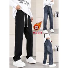 实体店男士加绒加厚保暖秋冬牛仔裤新款潮牌直筒裤韩版弹力长裤子