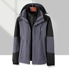 跨境秋冬新款冲锋衣抓绒保暖潮流男女两件套情侣休闲户外登三合一