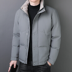 跨境冬季男士潮流宽松立领羽绒棉服商务休闲时尚保暖中青年棉袄