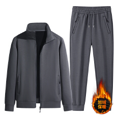批发跨境春秋冬运动套装男士透气纯棉宽松加大休闲开衫卫衣卫裤两件套