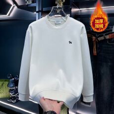 批发新款休闲印花秋<b class='q'>冬</b>卫衣男士加绒韩版新款圆领宽松上衣chic港风长袖