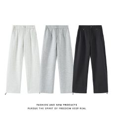 批发跨境潮牌卫裤新款<b class='q'>春</b>秋冬裤子港风直筒长裤宽松休闲男士工装运动裤