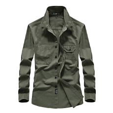 跨境春秋纯棉新款吉普美式潮牌拼接设计感衬衫外套秋冬新款男衬衣