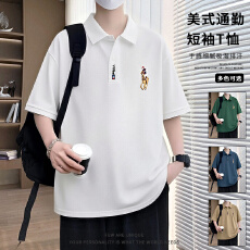 夏季2026新款短袖Polo衫男短袖时尚休闲翻领潮流打底上衣百搭T恤