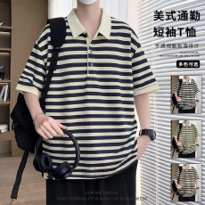 批发夏季2026新款短袖Polo衫男短袖时尚休闲翻领<b class='q'>潮</b>流打底上衣百搭T恤