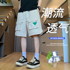 批发新款2026港风夏季欧美式风格休闲五分裤速干透气运动男士<b class='q'>潮</b>流短裤