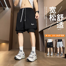 批发新款2026港风夏季欧美式风格休闲五分裤速干透气运动男士<b class='q'>潮</b>流短裤