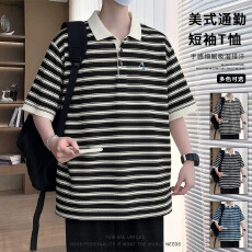 夏季2026新款短袖Polo衫男短袖时尚休闲翻领潮流打底上衣百搭T恤