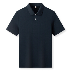 批发跨境夏季高品质双蚕丝新款短袖男士翻领纯色<b class='q'>商务</b>百搭休闲POLO衫