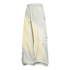 跨境大码春夏纯色微弹休闲裤男平口直筒多袋裤潮弯刀阔腿裤冰丝裤