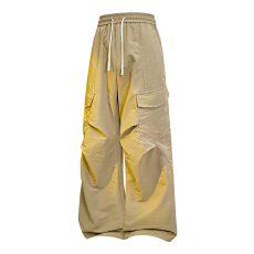 跨境新品潮牌春夏宽松伞兵裤男士平口直筒阔腿裤简约冰丝休闲裤子