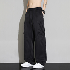 跨境潮牌宽松春季新品工装裤男士直筒平口宽松阔腿裤青年休闲裤子