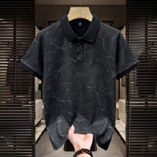 批发跨境棉质男士新款翻领百搭T衫夏季短袖POLO衫l<b class='q'>商务</b>休闲时尚<b class='q'>男装</b>