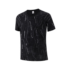 批发夏季新款设计感短袖<b class='q'>T</b><b class='q'>恤</b><b class='q'>男</b>士冰丝轻奢扎染爆款体恤半袖休闲运动<b class='q'>t</b>衫