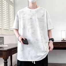 批发<b class='q'>男</b>士短袖<b class='q'>T</b><b class='q'>恤</b>2026年新款夏季圆领半袖碎花上衣印花打底透气体恤潮