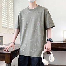 夏季新款设计感短袖T恤男轻奢扎染爆款体恤半袖圆领休闲宽松上衣