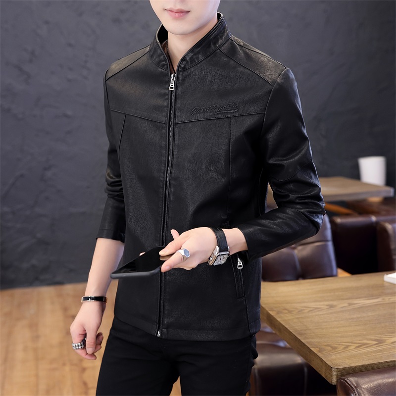 국경 간 봄 가을 겨울 새로운 한국 스타일 몸매 가꾸기 오토바이 서비스 pu 가죽 자켓 젊은이들 잘 생긴 가죽 재킷 다용도 재킷