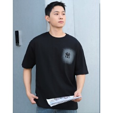 实体高品质纯棉新款男士夏季圆领T恤潮牌字母休闲短袖t量大可订做