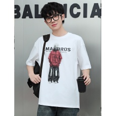 实体跨境高品质纯棉新款男士夏季圆领T恤潮牌休闲短袖t量大可订做