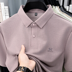 批发跨境POLO领男士全无缝工艺天丝亚麻爆款主推休闲新款翻领短袖T恤