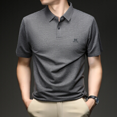 批发跨境POLO领男士全无缝工艺天丝亚麻爆款主推休闲新款翻领短袖T恤