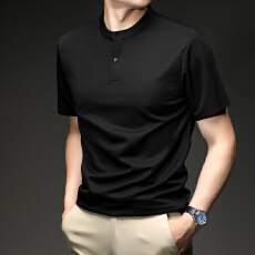 批发跨境POLO领男士全无缝工艺天丝亚麻爆款主推休闲新款翻领短袖T恤