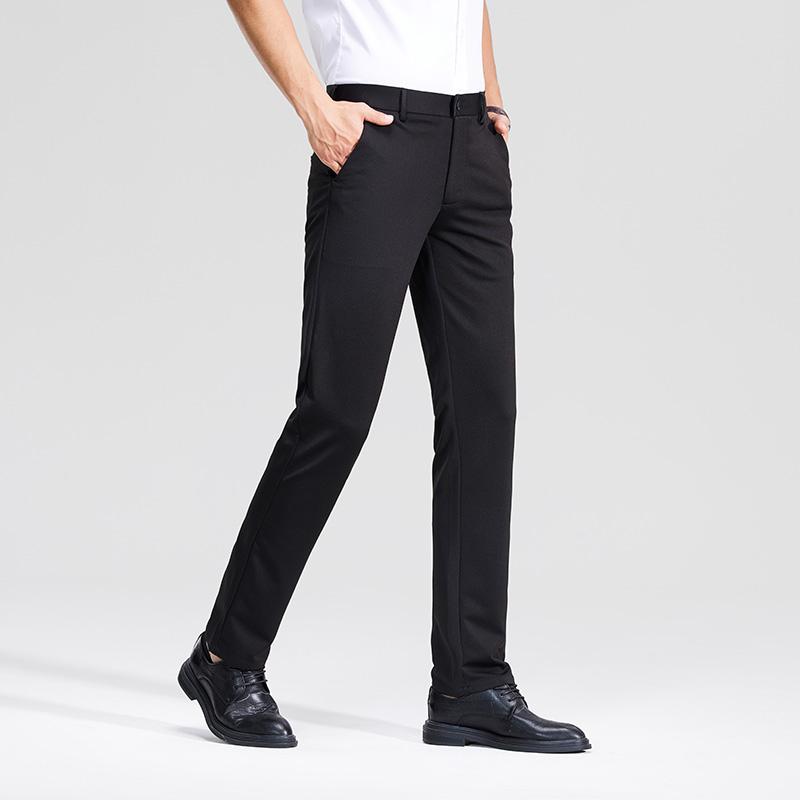 국경 간 봄 여름 높은 품질 신축성 비즈니스 캐주얼 바지 중년 출퇴근 청춘 인기 스트레이트 슬랙스 남성 긴 바지