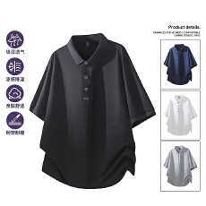 批发跨境男士高端<b class='q'>商务</b>POLO衫夏季新款纯色翻领<b class='q'>休闲</b>简约上衣短袖T恤